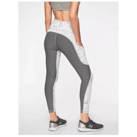 Athleta Leggings Size Small Palm All 7/8 Tight Gray - Picture 3 of 14